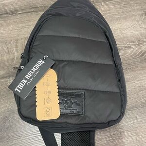 True Religion Black Quilted Men's Backpack